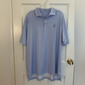 Peter Millar Summer Comfort Men’s Polo Golf Skull Pattern Blue Green Size XL